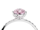 White gold Fancy Pink Pear  Solitaire Pavé Diamond Engagement Ring with Four-Prong Setting_44