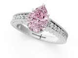 White gold Fancy Pink Pear  Solitaire Pavé Diamond Milgrain Engagement Ring with Four-Prong Setting_4