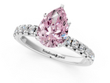 White gold Fancy Pink Pear  Solitaire Pave Diamond Engagement Ring with Four-Prong Setting_263
