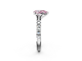 White gold Fancy Pink Pear  Solitaire Pave Diamond Engagement Ring with Four-Prong Setting_263