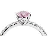 White gold Fancy Pink Pear  Solitaire Pave Diamond Engagement Ring with Four-Prong Setting_265