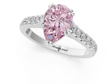 White gold Fancy Pink Pear  Solitaire Pave Diamond Engagement Ring with Prong Setting_21