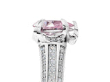 White gold Fancy Pink Pear  Solitaire Pave Split Shank Ring with Four-Prong Setting_200