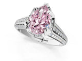 White gold Fancy Pink Pear  Solitaire Pave Split Shank Ring with Four-Prong Setting_215