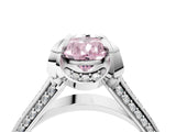 White gold Fancy Pink Pear  Solitaire Pave Split Shank Ring with Four-Prong Setting_218