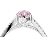 White gold Fancy Pink Pear  Solitaire Split Shank Pavé Diamond Engagement Ring_388
