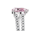White gold Fancy Pink Pear  Solitaire Split Shank Pavé Diamond Engagement Ring_390