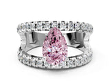 White gold Fancy Pink Pear  Solitaire Split Shank Pave Diamond Ring_49
