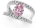 White gold Fancy Pink Pear  Solitaire Split Shank Pave Diamond Ring_50