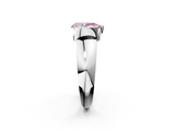 White gold Fancy Pink Pear  Solitaire Tension Set Diamond Ring with Wide Band_38