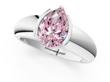 White gold Fancy Pink Pear  Solitaire Tension Set Diamond Ring with Wide Band_38