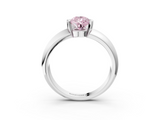 White gold Fancy Pink Pear  Solitaire Tension Set Diamond Ring with Wide Band_40