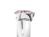 White gold Fancy Pink Pear  Solitaire Tension Set Diamond Ring with Wide Band_41