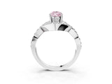 White gold Fancy Pink Pear  Solitaire Twist Band Pavé Diamond Engagement Ring_35