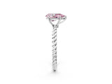 White gold Fancy Pink Pear  Solitaire Twist Band Ring with Four-Prong Setting_15