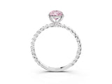 White gold Fancy Pink Pear  Solitaire Twist Band Ring with Four-Prong Setting_16
