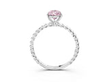 White gold Fancy Pink Pear  Solitaire Twist Band Ring with Four-Prong Setting_167