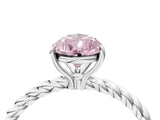 White gold Fancy Pink Pear  Solitaire Twist Band Ring with Four-Prong Setting_168