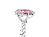 White gold Fancy Pink Pear  Solitaire Twist Band Ring with Four-Prong Setting_169