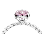 White gold Fancy Pink Pear  Solitaire Twist Band Ring with Four-Prong Setting_17