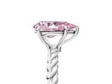 White gold Fancy Pink Pear  Solitaire Twist Band Ring with Four-Prong Setting_41