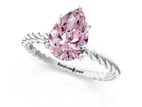 White gold Fancy Pink Pear  Solitaire Twist Band Ring with Four-Prong Setting_61