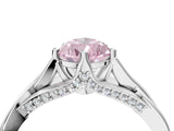 White gold Fancy Pink Pear  Solitaire Twist Band Six-Prong Setting 5