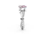 White gold Fancy Pink Pear  Solitaire Twist Band with Pavé Accents and Four-Prong Setting_22