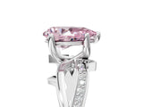 White gold Fancy Pink Pear  Solitaire Twist Band with Pavé Accents and Four-Prong Setting_25
