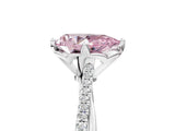 White gold Fancy Pink Pear  Solitaire Twist Band with Pavé Diamonds and Four-Prong Setting_66