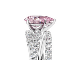 White gold Fancy Pink Pear  Solitaire Twist Band with Pavé Setting and Four-Prong Setting_99