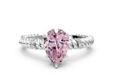 White gold Fancy Pink Pear  Solitaire Twisted Band Prong Set Engagement Ring_61