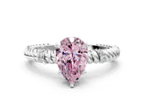 White gold Fancy Pink Pear  Solitaire Twisted Band Prong Set Engagement Ring_67