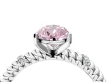 White gold Fancy Pink Pear  Solitaire Twisted Band Prong Set Engagement Ring_71