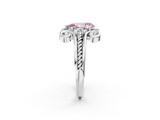 White gold Fancy Pink Pear  Solitaire Twisted Band Scroll Prong Ring_5