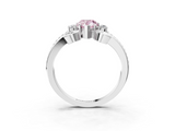 White gold Fancy Pink Pear  Solitaire Twisted Band Scroll Prong Ring_6