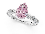 White gold Fancy Pink Pear  Solitaire Twisted Band with Pavé Accents and Four-Prong Setting_4