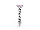 White gold Fancy Pink Pear  Solitaire Twisted Band with Pavé Accents and Four-Prong Setting_5