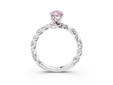 White gold Fancy Pink Pear  Solitaire Twisted Band with Pavé Accents and Four-Prong Setting_6