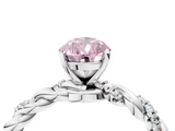 White gold Fancy Pink Pear  Solitaire Twisted Band with Pavé Accents and Four-Prong Setting_7