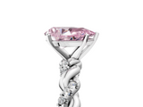White gold Fancy Pink Pear  Solitaire Twisted Band with Pavé Accents and Four-Prong Setting_8