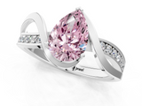 White gold Fancy Pink Pear  Solitaire Twisted Band with Prong Setting_4