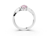 White gold Fancy Pink Pear  Solitaire Twisted Band with Prong Setting_6