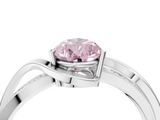 White gold Fancy Pink Pear  Solitaire Twisted Band with Prong Setting_7