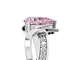 White gold Fancy Pink Pear  Solitaire Twisted Band with Prong Setting_8