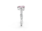 White gold Fancy Pink Pear  Solitaire Twisted Pave Diamond Ring with Four-Prong Setting_14