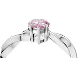 White gold Fancy Pink Pear  Solitaire Twisted Pave Diamond Ring with Four-Prong Setting_156