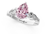 White gold Fancy Pink Pear  Solitaire Vine Band with Milgrain Prong Setting_4