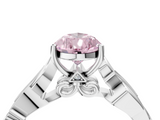 White gold Fancy Pink Pear  Solitaire Vine Band with Milgrain Prong Setting_7