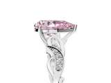 White gold Fancy Pink Pear  Solitaire Vine Band with Milgrain Prong Setting_8